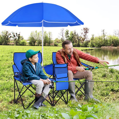 Double Folding Chair for Camping & Picnic, Lightweight Portable Outdoor Loveseat